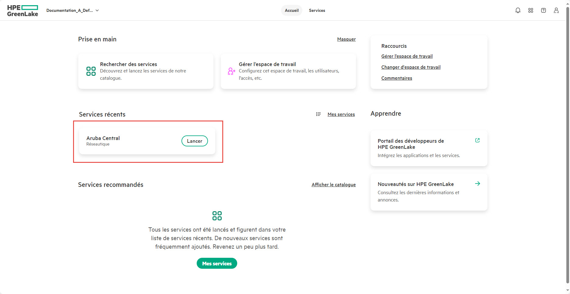 Aruba Central - Launch - Access Central Portal