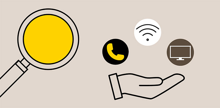 magnifying glass search hand wifi