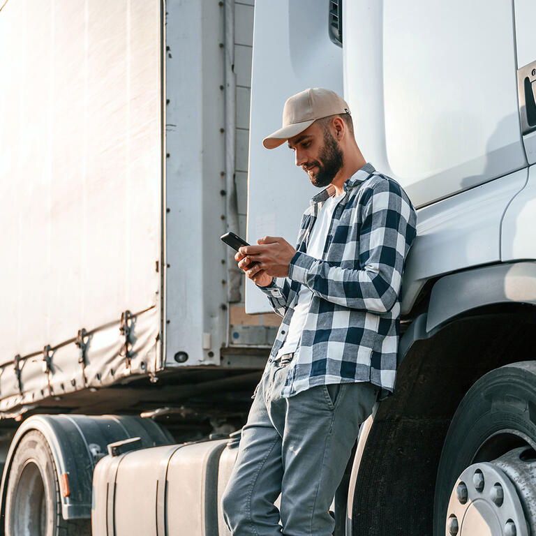 Transportation Business Truck Man Cap