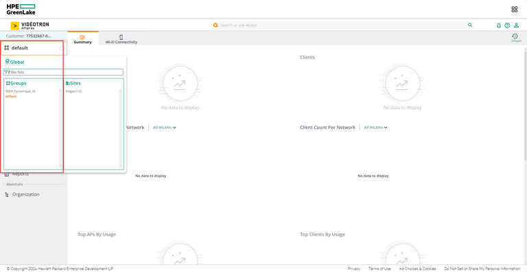 Aruba HPE - Summary default Groups