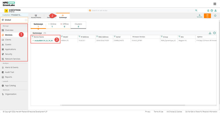 Aruba - HPE - Devices - Gateways