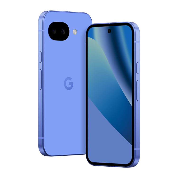 Google Pixel 10a Lavander front and Back view with camera and Google logo