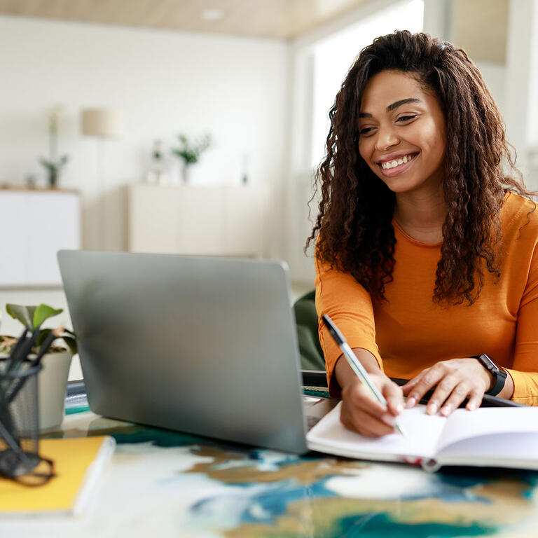 Laptop Pencil Work Woman Smile