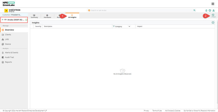 Aruba - HPE - AI Insights Overview