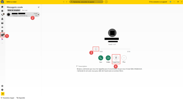 Webex Messagerie vocale 1 2 3 4