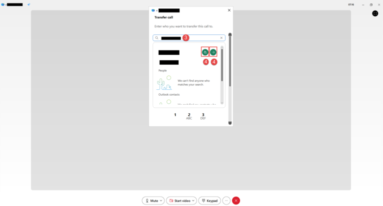 Webex User guide Transfer call 3 4 5