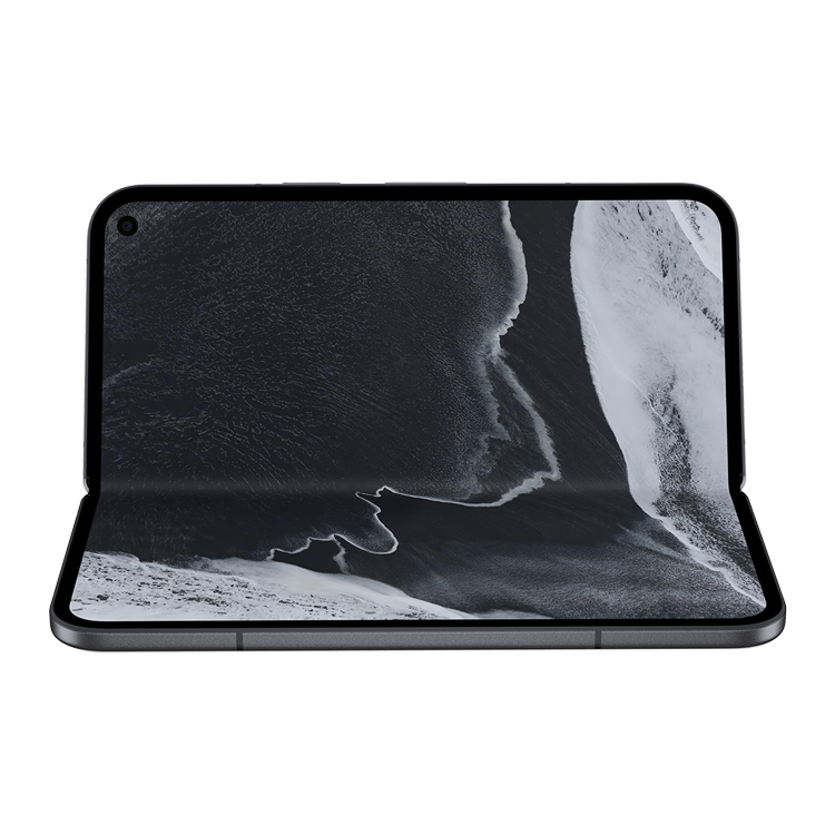 Google Pixel 11 Pro Fold Noir volcanique vue avant ouvert