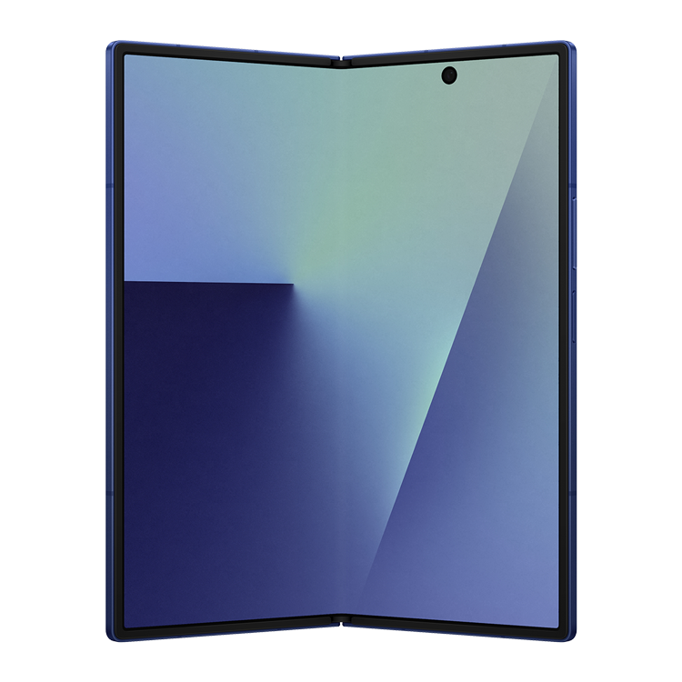 Samsung Galaxy Z Fold7 Ombre bleu vue de face déplié