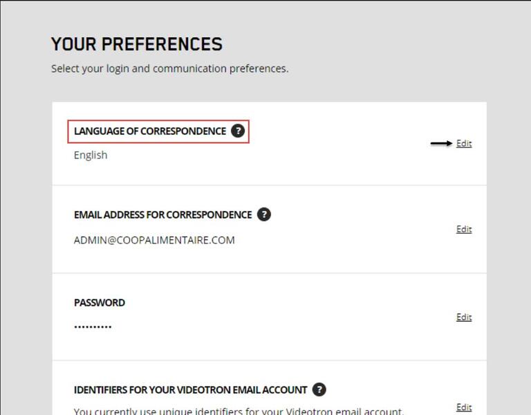 Your preferences
