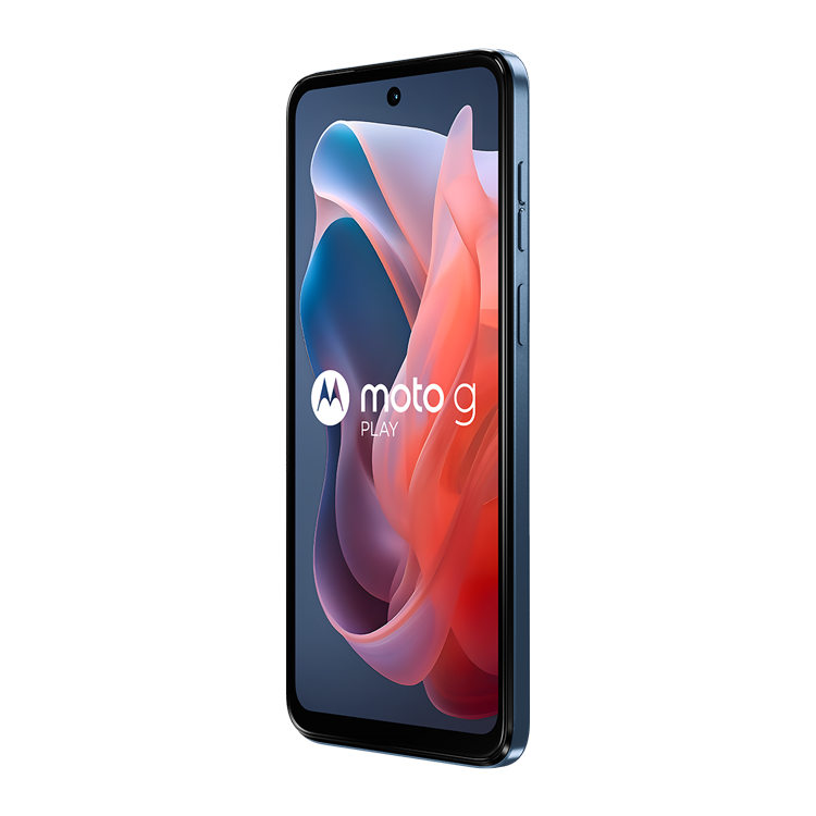 Moto G play 2024 vue de côté avec bouton