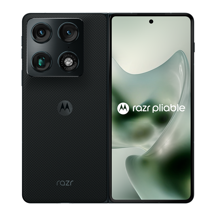 Motorola Razr Fold 2026 Bleu noirci par Pantone vue avant et arrière fermé