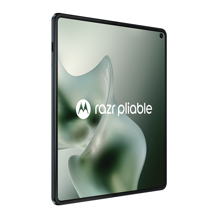 Motorola Razr Fold 2026 Bleu noirci par Pantone vue avant et arrière ouvert