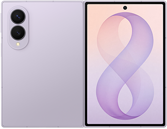 Samsung Galaxy Z Fold8 - Couleur Lavande - vue de dos ouvert