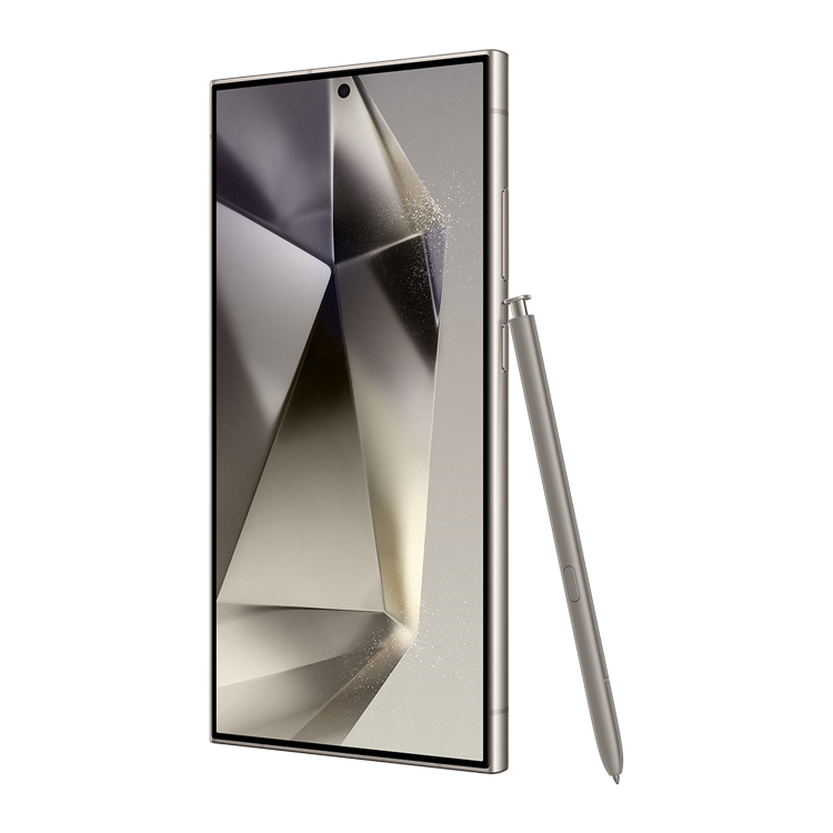 samsung galaxy s24 ultra gris vue de côté avec bouton volume