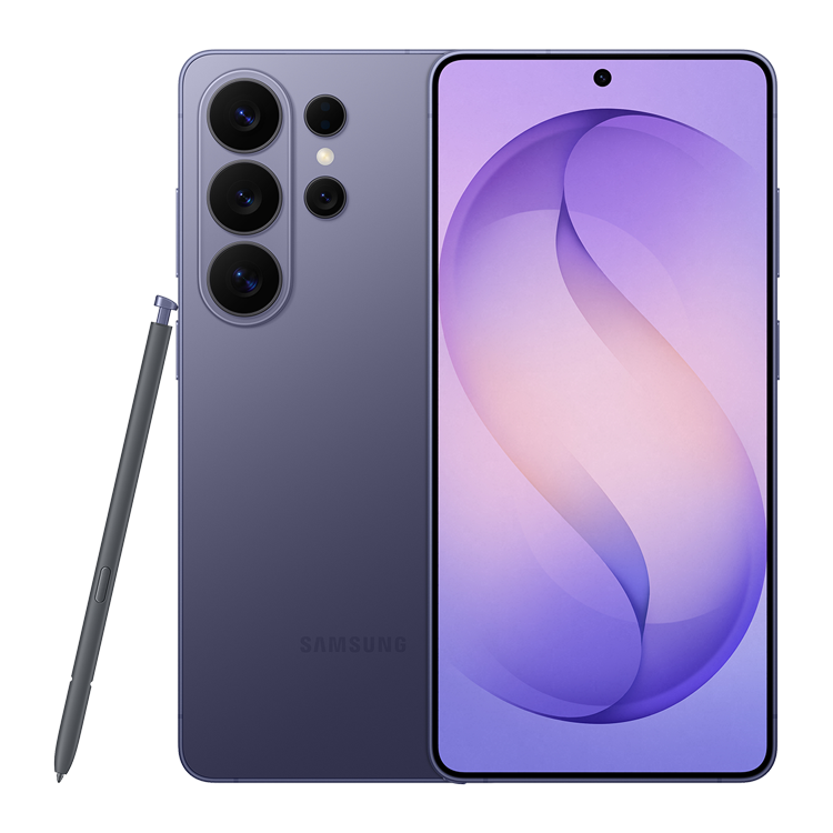 Samsung Galaxy S26 Ultra - Cobalt Violet Color - front and back view