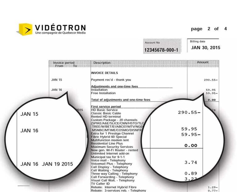 Support changement Invoice