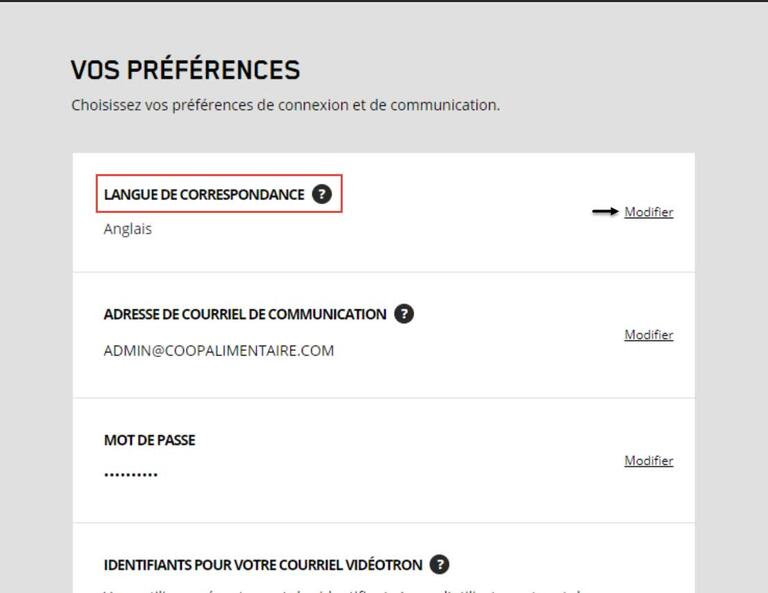 Vos préférences