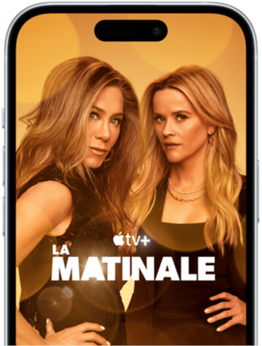 iPhone 15 affichant la série La matinale sur Apple TV+