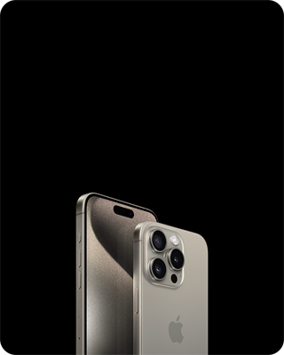 Vues avant et arrière d’un iPhone 15 Pro titane naturel